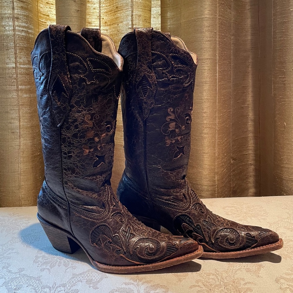 Corral Dark Brown Women's Cowboy Boots 7.5